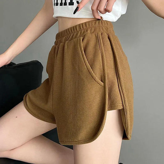 Waffle Sweatpants Shorts For Women