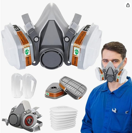15 In1 Half Face Gas Mask Facepiece Spray Painting Respirator Reusable Safety Suit For 6200 With Filter Chemical And Other Work Protection