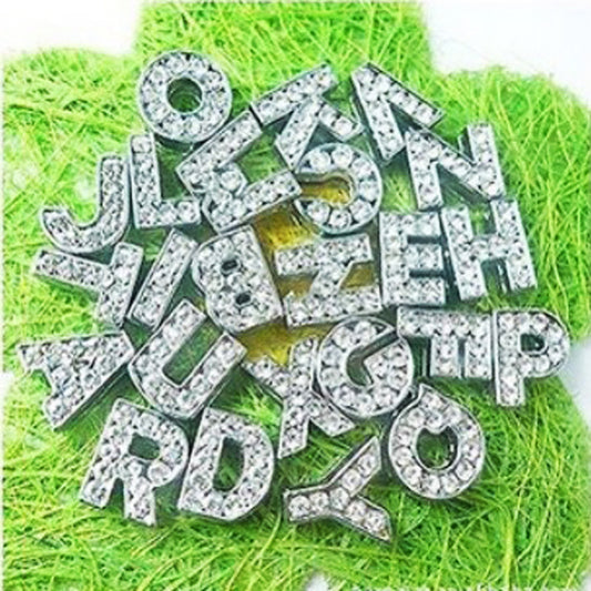 10MM Diamond English Letters Diy Pet Collar Accessories Zinc Alloy Wear Jewelry